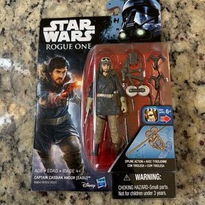 Disney Star Wars Captain Cassian Andor Action Figure with Zipline Feature